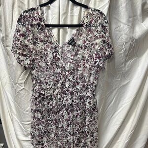 Torrid Floral Blouse - Black and Purple